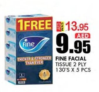 KM Trading Fine Facial Tissue 2 Ply 130's x 5 pcs offer