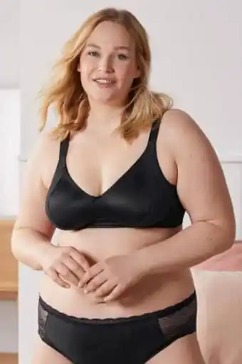 Brands For Less Women non padded non wired lace soft bra, black offer