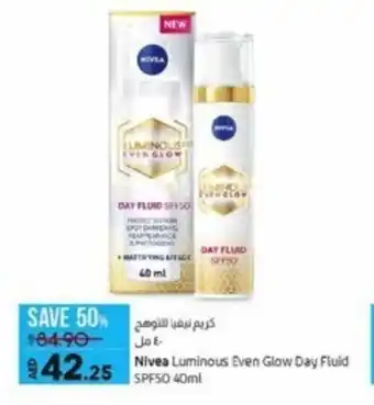 Lulu Hypermarket Nivea Luminous Even Glow Day Fluid SPF50 40ml offer