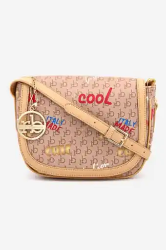 Brands For Less Women all over printed shoulder bag with flap, taupe offer
