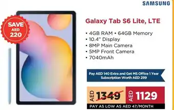 Eros Samsung Galaxy Tab S6 Lite, LTE offer