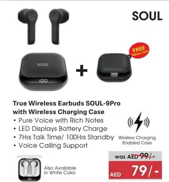 Eros Soul True Wireless Earbuds Soul-9Pro with Wireless Charging Case offer