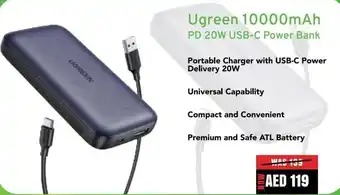 Eros Ugreen 10000mAh PD 20W USB-C Power Bank offer