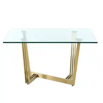 Homes R Us New steve console table, clear & gold offer