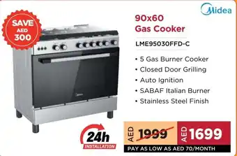 Eros Midea 90x60 Gas Cooker offer