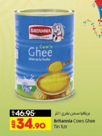 Lulu Hypermarket Britannia Cows Ghee Tin 1Ltr offer