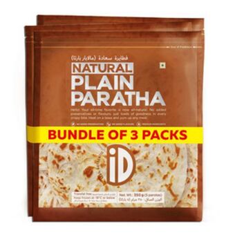 Lulu Hypermarket Id frozen natural plain paratha 3 x 350g offer