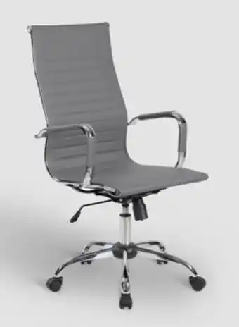 Noon Office chair luxurious - in grey pu backrest and stainless steel swivel wheel chair - size 88 x 36 x 58 for your perfect as h offer