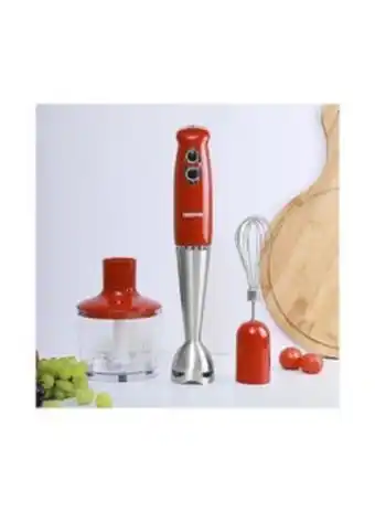 Noon 3-in-1 multifunction hand blender 860 ml 400 w ghb6136 red/silver/clear offer