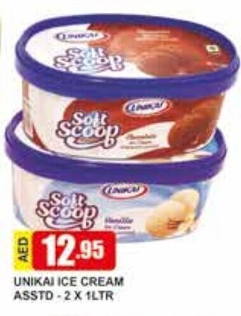 Safeer Market Unikai ice cream asstd- 2 x 1Ltr offer