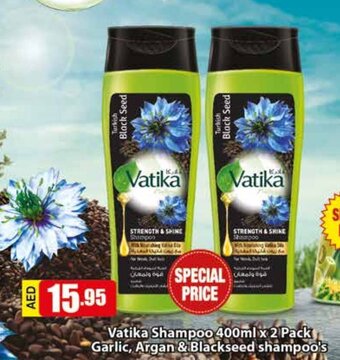 Safeer Market Vatika shampoo 400ml x 2 pack garlic, argan & blackseed shampoo's offer