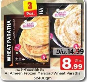 Nesto Al ameen frozen malabar/ wheat paratha 3x400gm offer