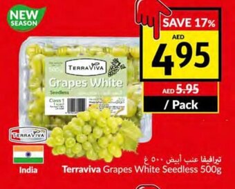 Viva Terraviva grapes white seedless 500g per pack offer