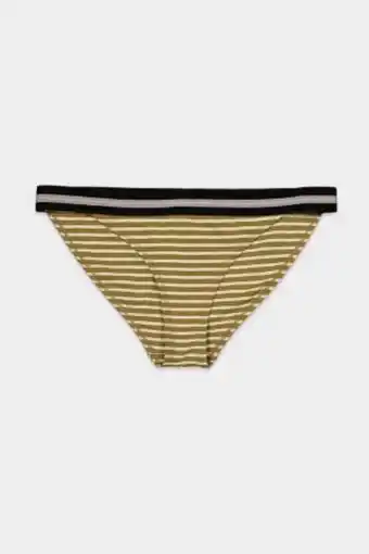 Brands For Less Women stripe swimwear panty, brown/yellow offer