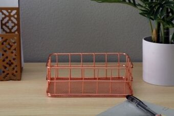 Pan shine medium office tray rose gold 17x1