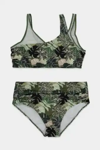 Brands For Less Women plus size 2 pieces all over printed bikini set, green offer