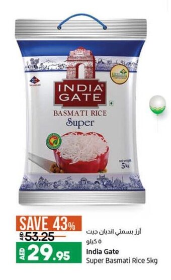 Lulu Hypermarket India gate super basmati rice 5kg offer