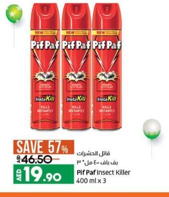 Lulu Hypermarket Pif paf insect killer 400ml x 3 offer