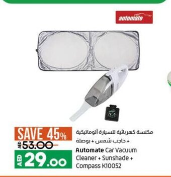 Lulu Hypermarket Automate car vacuum cleaner + sunshade compass K10052 offer