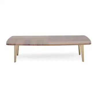 Homes R Us Hollister coffee table, walnut & gold offer