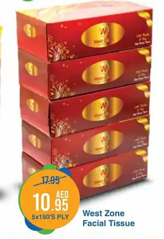 West Zone Supermarket Facial tissue 5 x 150's ply offer