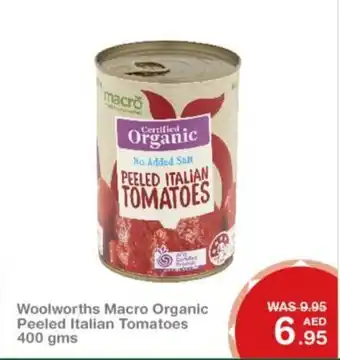 Choithrams Woolworths Macro Organic Peeled Italian Tomatoes 400gms offer