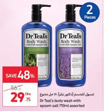 Carrefour Dr Teal's body wash with epsom salt 710ml assorted offer