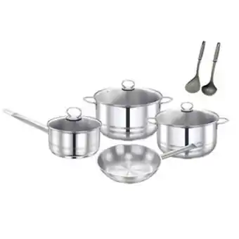 Lulu Hypermarket Prestige stainless steel cookware set 9pcs pr80980 offer