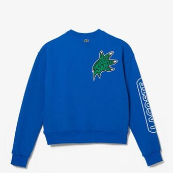Lacoste Women's holiday loose fit oversized print and branded sweatshirt offer
