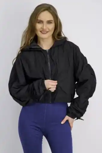 Brands For Less Women petite windbreaker jacket, black offer