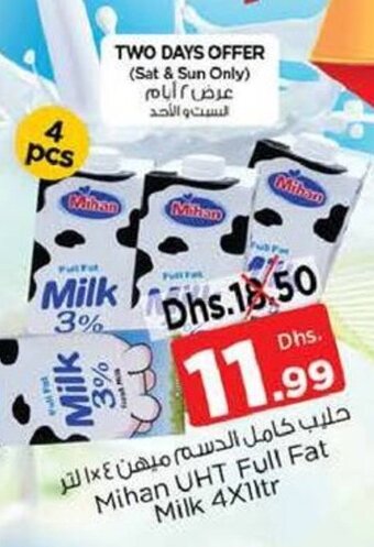 Nesto Mihan UHT Full Fat Milk 4X1ltr offer