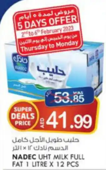 KM Trading Nadec UHT Milk Full Fat 1 Litre X 12 pcs offer