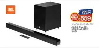 KM Trading JBL 2.1 Channel Soundbar 220W SB170 offer