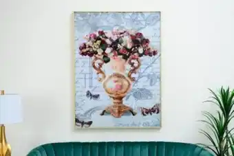 PAN Emirates Pan flower amphora printed canvas frame mul offer