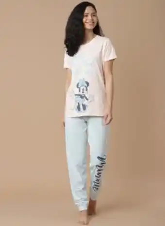 Noon Comfortable t-shirt and pyjama set pink/blue offer