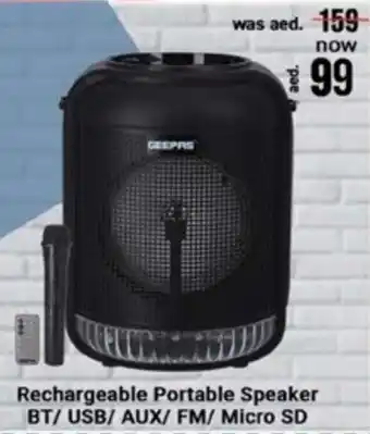 Nesto Rechargeable Portable Speaker BT/USB/AUX/FM/Micro SD offer