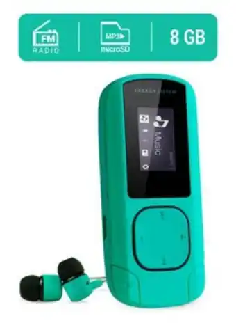 Mp3 clip mint - portable mp3 player, 8 gb, clip, fm radio and microsd 426478 mint