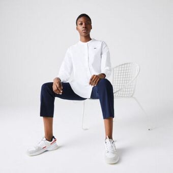 Lacoste Women’s regular fit mandarin collar oxford cotton shirt offer