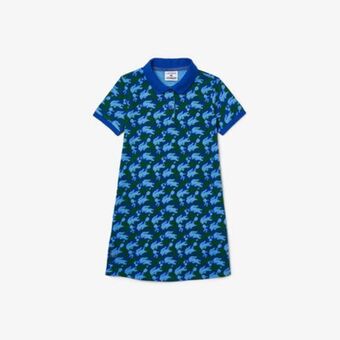 Lacoste Girls' lacoste x minecraft print organic cotton piqué polo dress offer