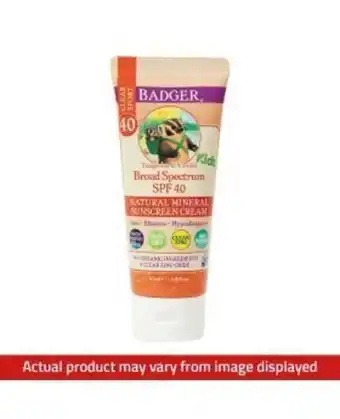 Badger clear sport kids clear zinc oxide spf40 natural mineral sunscreen cream 87 ml