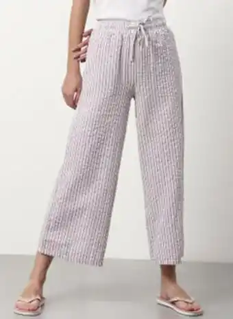 Noon Striped printed casual lounge pant white offer