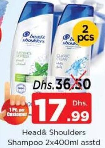 Nesto Head & Shoulders Shampoo 2x400ml asstd offer