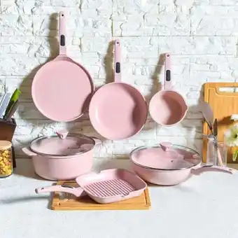 Danube Home Elite 8 pc cookware set pink offer