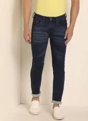 Noon Basic skinny fit mid-rise jeans dark navy blue offer