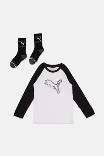 Brands For Less Kids boy 2 piece brand logo sportswear set, white and black offer