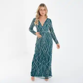 Centrepoint Quiz sequins v-neck slit maxi dress offer