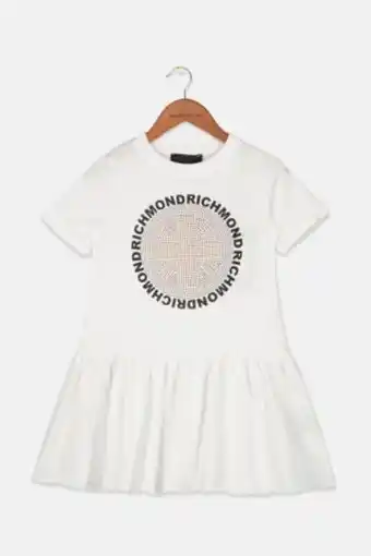 Brands For Less Toddlers girl short sleeve textured dress, white offer