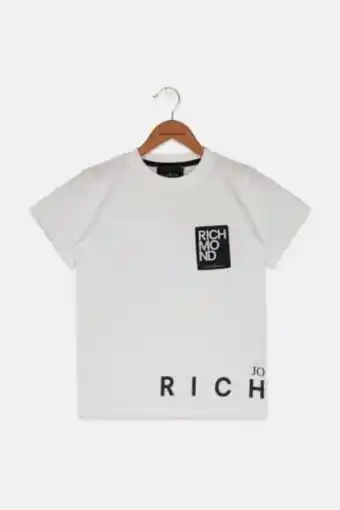 Brands For Less Kids boy crew neck short sleeve brand logo t-shirt, white and black offer