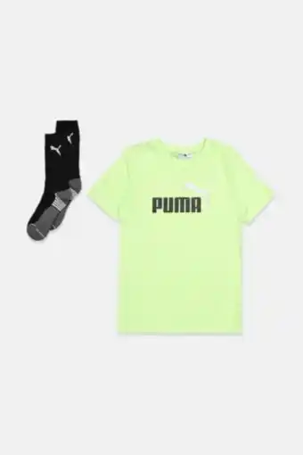 Brands For Less Kids boy 2 pcs jersey graphic tee and crew socks, lime offer
