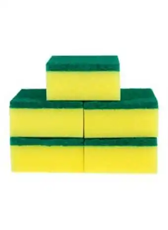 Noon 10-piece dishwashing sponge set yellow/green 10x7x3centimeter offer
